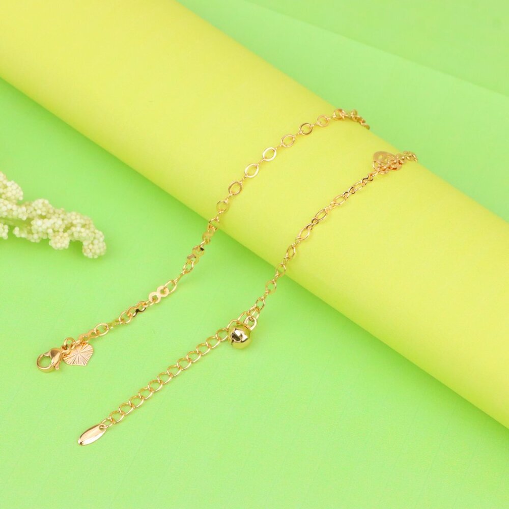 "Rose Gold Anklet with Charms & Bell, XPAL1179